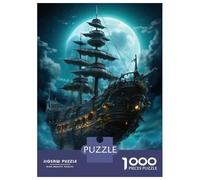 Jigsaws 1000 Pieces for Teenagers Fantasy Pirate Ship Puzzles for Adults Toy Wall Decor Pattern Assembly Great Gift for Gaming 38x26cm/1000pcs