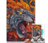 Jigsaws 1000 Pieces for Teenagers Fantasy Tiger Adult Jigsaw,Fun Games Every Piece Is Unique - Challenging Family Fun Game (size 38x26cm)