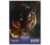 Jigsaws 1000 Pieces for Teenagers Fantasy Tiger Thunder Art Jigsaws for Adults Brain Teaser Game A Work of Art Great Gift for Gaming 38x26cm/1000pcs