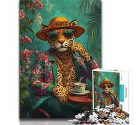 Jigsaws 1000 Pieces for Teenagers Fashion Leopard 1000 Piece Jigsaw,Challenging Difficult Deal As Gifts for The Whole Family (size 75x50cm)