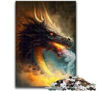 Jigsaws 1000 Pieces for Teenagers Fire Dragon in Heaven 1000 Pieces for Teenagers,Interesting Stress Reduction Parent-child Interaction (75x50cm)