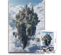 Jigsaws 1000 Pieces for Teenagers Floating Castle in The Clouds Calm Enjoyable Spare Time Fun Tight Seamless Precision Toy Size 50x75cm
