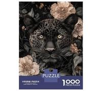 Jigsaws 1000 Pieces for Teenagers Floral Black Leopard Jigsaw Toy Wall Decor Staycation Kill Time Gifts for Friends And Family 38x26cm/1000pcs