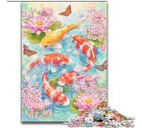 Jigsaws 1000 Pieces for Teenagers Flower Koi, Elephant Toy Intellectual Game Birthday Present, Gifts, Wall Art for Ages 14+ (Size 50x75cm)