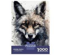 Jigsaws 1000 Pieces for Teenagers Fox Beauty Black Ink Adult Puzzles Relaxing Games Staycation Kill Time Challenging To Complete 38x26cm/1000pcs