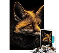 Jigsaws 1000 Pieces for Teenagers Fox Black Gold Fun Activities at Home Perfect Decoration Brain Teaser Game Suitable for People Aged 14 And Above (38x52cm)