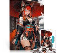 Jigsaws 1000 Pieces for teenagers Fox Girl Blue Eyes Anspruchsvoll, aber lustig und humorvoll Perfekte Dekoration75x50cm