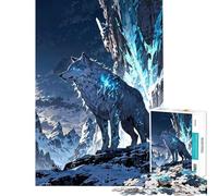 Jigsaws 1000 Pieces for Teenagers Frost Guardian︰ White Wolf in Snowy Mountains Help The Brain Exercise A Work of Art Fun Games Suitable for Ages 14 And Up (38x26cm)