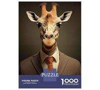 Jigsaws 1000 Pieces for Teenagers Funny Giraffe in A Suit Jigsaws for Adults Brain Teaser Game A Work of Art Great Gift for Gaming 70x50cm/1000pcs