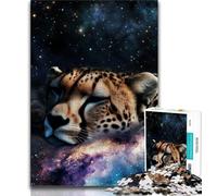 Jigsaws 1000 Pieces for Teenagers Galaxy Cheetah,Challenging Game And Family Play Educational Game for Birthday,Chrismas 38x26cm