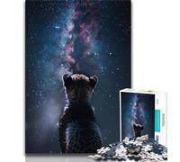 Jigsaws 1000 Pieces for Teenagers Galaxy Cheetah, Stress Reliever Difficult Challenge,Secret Santa Gifts for And Age 14 38x26cm