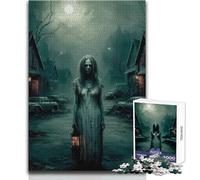 Jigsaws 1000 Pieces for Teenagers Ghostly Figure in A Haunted Village Calm Enjoyable Spare Time Fun Tight Seamless Precision Toy Size 50x75cm