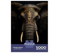 Jigsaws 1000 Pieces for Teenagers Gold Dark Elephant Adult Puzzles Relaxing Games Staycation Kill Time Challenging To Complete 38x26cm/1000pcs