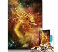 Jigsaws 1000 Pieces for Teenagers Golden Chinese Dragon,Challenging Game And Family Play Educational Game for Birthday,Chrismas 38x26cm