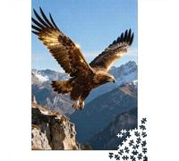 Jigsaws 1000 Pieces for Teenagers Golden Eagle Soaring in Mountains Jigsaw Puzzle Toy Wall Decor Difficult Challenge Birthday Present, Gifts, 38x26cm/1000pcs
