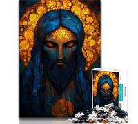 Jigsaws 1000 Pieces for Teenagers Golden Jesus 1000 Piece Puzzle,Educational Stress Relief Toy Gifts for Friends And Family (size 38x26cm)