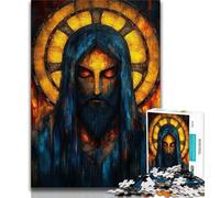 Jigsaws 1000 Pieces for Teenagers Golden Jesus Adult Jigsaw,Fun Games Every Piece Is Unique - Challenging Family Fun Game (size 75x50cm)