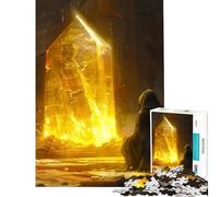 Jigsaws 1000 Pieces for Teenagers Golden Monolith Vigil Challenging To Complete Stress Reliever Toy Wall Decor for Age 14+ Game (38x52cm)
