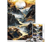 Jigsaws 1000 Pieces for Teenagers Golden Mountain Valley Brain Teaser Game Difficult Hard Toy Wall Decor Help The Brain Exercise (38x52cm)