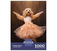 Jigsaws 1000 Pieces for Teenagers Goldendoodle Ballerina Jigsaws for Adults Brain Teaser Game A Work of Art Great Gift for Gaming 52x38cm/1000pcs