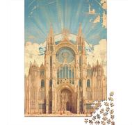 Jigsaws 1000 Pieces for Teenagers Gothic Cathedral Fantasy Art Jigsaw Puzzle Toy Wall Decor Difficult Challenge Birthday Present, Gifts, 70x50cm/1000pcs