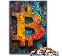 Jigsaws 1000 Pieces for Teenagers Graffiti Bitcoin Decompressing Intellectual Educational Toy Perfect Decoration 26x38cm