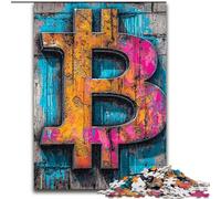 Jigsaws 1000 Pieces for Teenagers Graffiti Bitcoin, Suitable for Ages 14 And Up Home Educational Games DIY Toys Artwork Gift (Size 50x75cm)