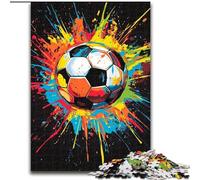 Jigsaws 1000 Pieces for Teenagers Graffiti Football, Help The Brain Exercise Addictive Toys to Cultivate Patience Perfect Decoration (Size 26x38cm)