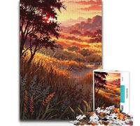 Jigsaws 1000 Pieces for Teenagers Grassland in The Sunset Analysis And Logic Brain Teaser Game for And 14 Years And over 50x75cm