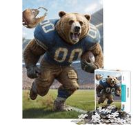 Jigsaws 1000 Pieces for Teenagers Gridiron Bear Ball Challenging To Complete Learning Educational Family Game for And from 14 Years And over (50x75cm)