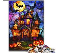 Jigsaws 1000 Pieces for Teenagers Halloween Castle, Suitable for Ages 14 And Up Home Educational Games DIY Toys Artwork Gift (Size 50x75cm)