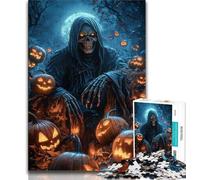 Jigsaws 1000 Pieces for Teenagers Halloween Skeleton 1000 Pieces for Teenagers,Interesting Stress Reduction Parent-child Interaction 26x38cm