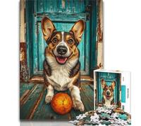 Jigsaws 1000 Pieces for Teenagers Happy Corgi Adult Jigsaw,Fun Games Every Piece Is Unique - Challenging Family Fun Game (size 38x26cm)
