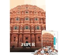 Jigsaws 1000 Pieces for Teenagers Hawa Mahal, Jaipur, India Illustration for Educational Game Challenge Toy for Educational Game Difficult Hard Art Work Gifts (size 38x52cm)