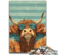 Jigsaws 1000 Pieces for Teenagers Highland Cow Challenging To Complete But Fun And Humorous Birthday Present, Gifts, Wall Art 50x75cm
