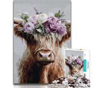 Jigsaws 1000 Pieces for Teenagers Highland Cow, Educational Game Challenge Toy,Unique Birthday And Gifts for Age 14+ 38x26cm