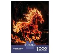 Jigsaws 1000 Pieces for Teenagers Horses Fire Jigsaws for Adults Brain Teaser Game A Work of Art Great Gift for Gaming 52x38cm/1000pcs