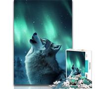 Jigsaws 1000 Pieces for Teenagers Howling Wolf,Educational Games Home Decoration Educational Game for Birthday,Chrismas 38x26cm