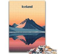 Jigsaws 1000 Pieces for Teenagers Iceland Mountain Sunset for And 14 Years And over Educational Challenge Fun Activities at Home, Birthday Gifts, Travel Gifts (size 38x26cm)