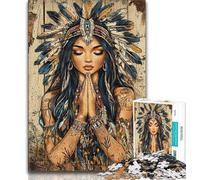 Jigsaws 1000 Pieces for Teenagers Indian Princess Adult Jigsaw,Fun Games Every Piece Is Unique - Challenging Family Fun Game (size 38x26cm)