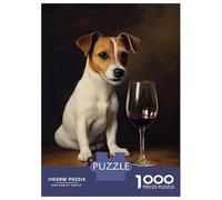 Jigsaws 1000 Pieces for Teenagers Jack Russell Terrier Wine Jigsaw Toy Wall Decor Staycation Kill Time Gifts for Friends And Family 38x26cm/1000pcs
