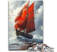 Jigsaws 1000 Pieces for Teenagers Japanese Ancien Boat Puzzles,Stress Reliever Staycation Kill Time Wishlist with Santa Claus (38x26cm)