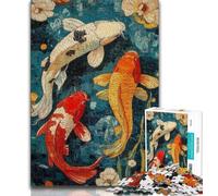 Jigsaws 1000 Pieces for Teenagers Japanese Koi 1000 Pieces for Teenagers,is Ideal As Gifts for The Whole Family Suitable for And 14 (size 38x26cm)