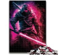 Jigsaws 1000 Pieces for Teenagers Japanese Neon Ninja Challenging To Complete But Fun And Humorous Birthday Present, Gifts, Wall Art 38x26cm
