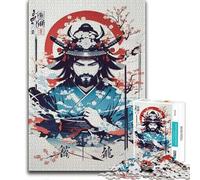 Jigsaws 1000 Pieces for Teenagers Japanese Samurai Sakura Unique Challenge Game Learning Educational Art Work Gift (size 38x26cm)
