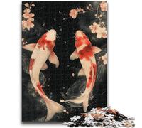 Jigsaws 1000 Pieces for Teenagers Japanese Style Koi Jigsaw,Educational Games Home Decoration Birthday Present, Gifts, Wall Art (50x75cm)