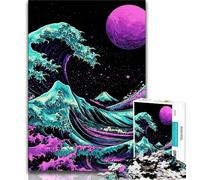Jigsaws 1000 Pieces for Teenagers Japanese Style Waves,Brain Intelligence Challenge Addictive Toys Birthday Present,Gifts,Wall Art 38x26cm