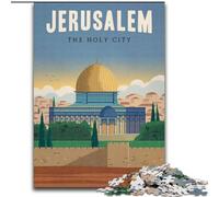 Jigsaws 1000 Pieces for Teenagers Jerusalem, Help The Brain Exercise Addictive Toys to Cultivate Patience Enhance Memory 26x38cm