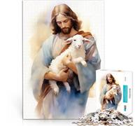 Jigsaws 1000 Pieces for teenagers Jesus Christ - The Good Shepherd Denkspiel Angebot als Geschenk für die ganze Familie52x38cm