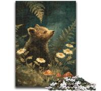 Jigsaws 1000 Pieces for Teenagers Jungle Brown Bear Baby Challenging To Complete But Fun And Humorous Birthday Present, Gifts, Wall Art 38x26cm